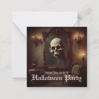 Skull in Haunted Painting Halloween Invitation