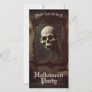 Skull in Haunted Painting Halloween Invitation