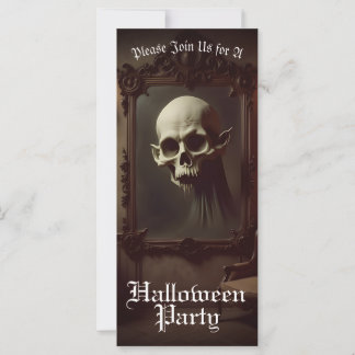 Skull in Haunted Painting Halloween Invitation