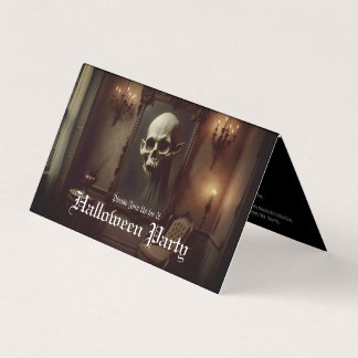 Skull in Haunted Painting Halloween Invitation