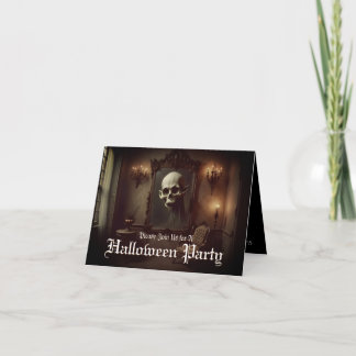 Skull in Haunted Painting Halloween Invitation