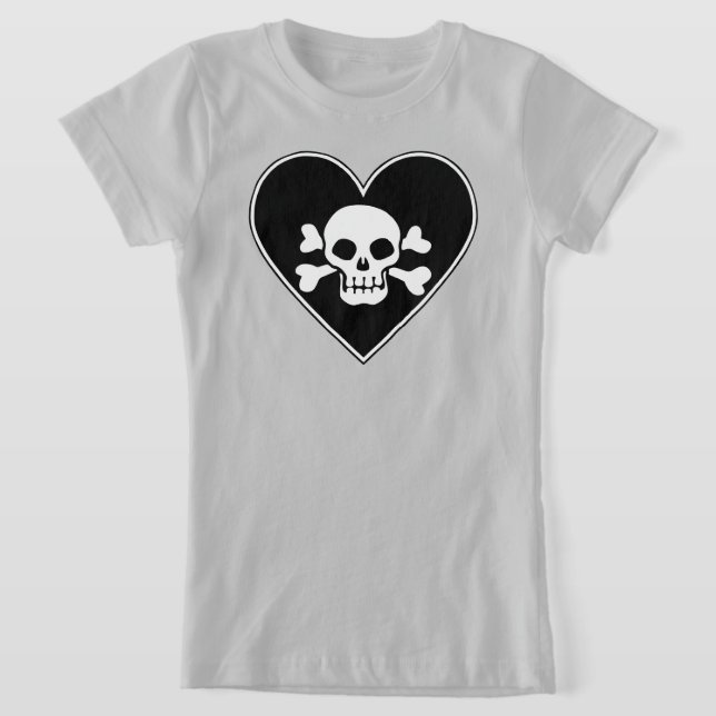 Skull in Heart T-Shirt (Laydown)