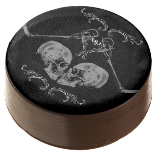 Skull in Love Vintage Skeletons Black Wedding Chocolate Covered Oreo