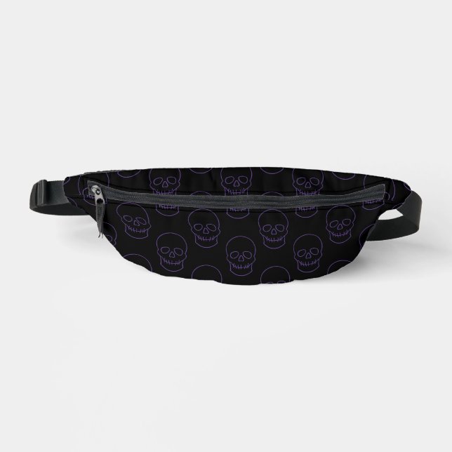 Skull in Purple and Black Fanny Pack (Front)