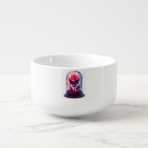 Skull in Rose Glass Soup Mug