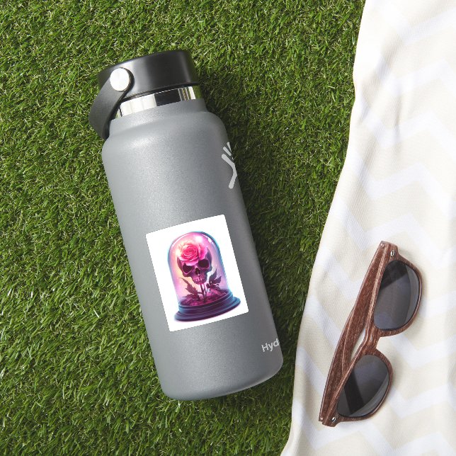 Skull in Rose Glass Sticker (HydroFlask Insitu)