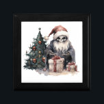 Skull in Santa hat with gothic Christmas tree Gift Box<br><div class="desc">Festive and dark.</div>