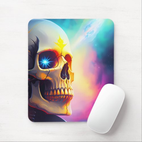 Skull in space Art Mouse Pad