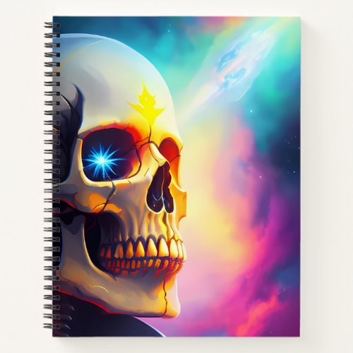 Skull in space Art Notebook