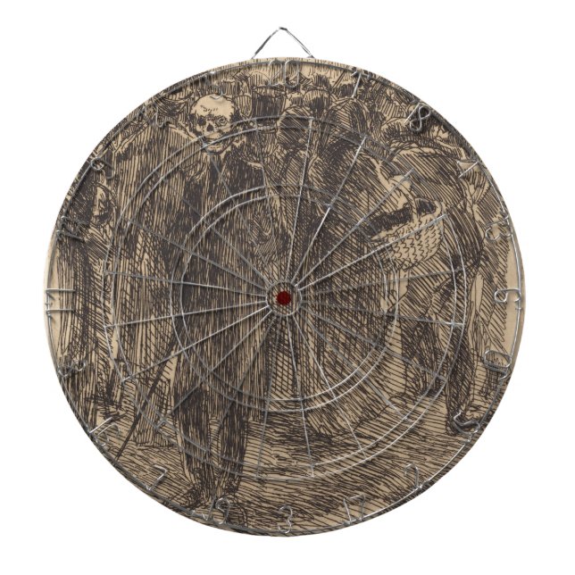 Skull in the Crowd (by Albert Besnard) Dart Board (Front)