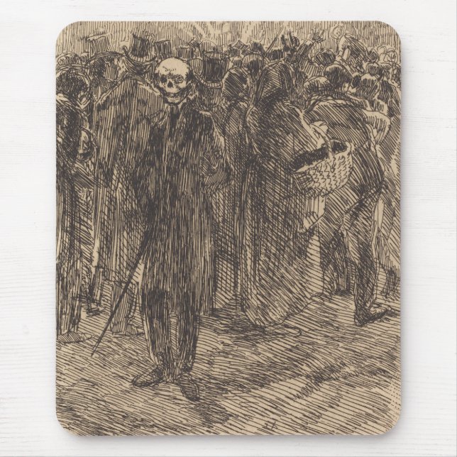Skull in the Crowd (by Albert Besnard) Mouse Pad (Front)