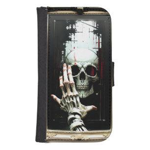 Skull in the mirror galaxy s4 wallet case