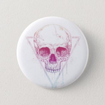 Skull In Triangle Pinback Button by bsolti at Zazzle