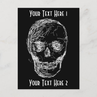 Skull, in White. Postcard