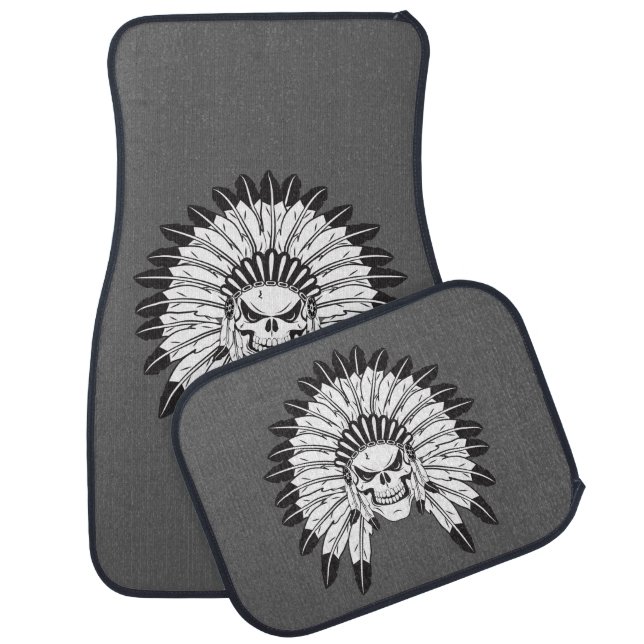 Skull Indian Chief Car Mat (Set)