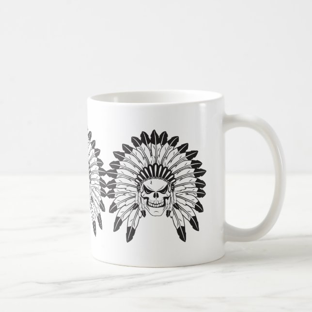Skull Indian Chief Coffee Mug (Right)