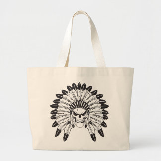 Skull Indian Chief Large Tote Bag