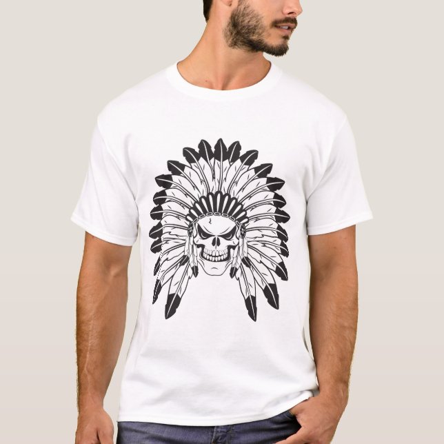 Skull Indian Chief T-Shirt (Front)