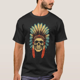 Skull Indian Headdress, Skull Chief Indian Skull M T-Shirt