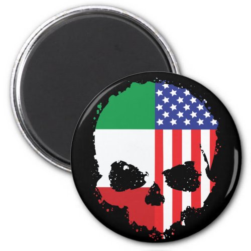 Skull Italian American Pride Magnet
