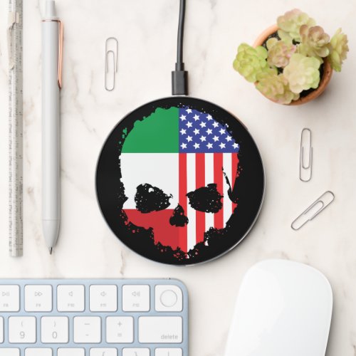 Skull Italian American Pride Wireless Charger