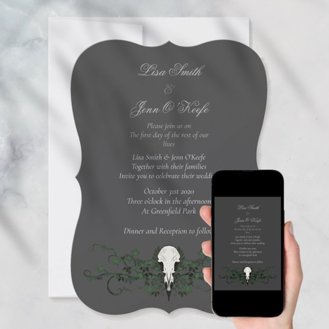 Skull & Ivy Moody Gothic Wedding Invitations (Creator Uploaded)