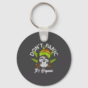 Skull Jamaica Rasta Funny Don´t Panic It´s Organic Keychain