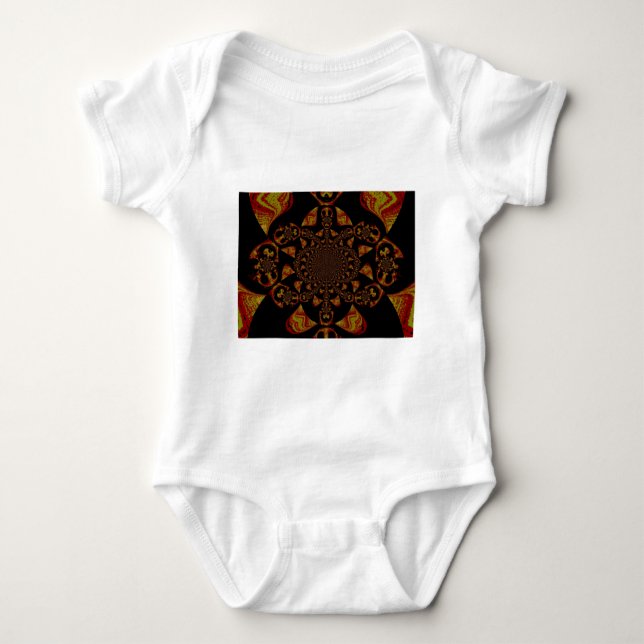 Skull Kaleidoscope Art Print Baby Bodysuit (Front)