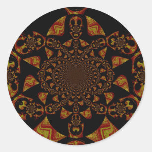 Skull Kaleidoscope Art Print Classic Round Sticker