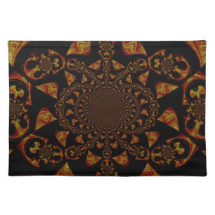 Skull Kaleidoscope Art Print Cloth Placemat