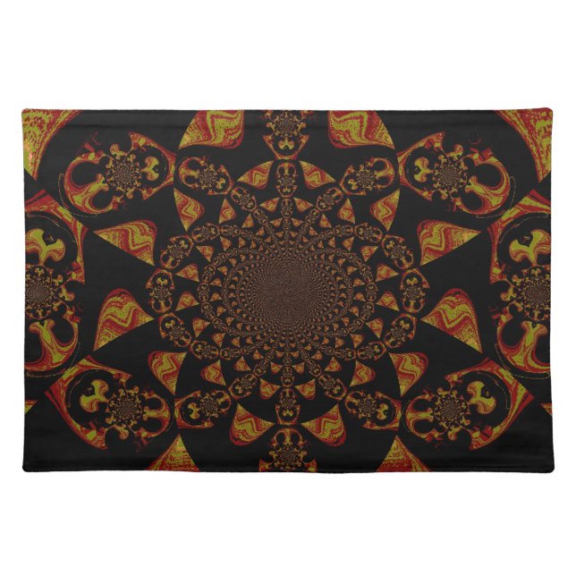 Skull Kaleidoscope Art Print Cloth Placemat (Front)