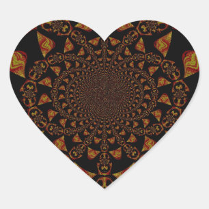 Skull Kaleidoscope Art Print Heart Sticker