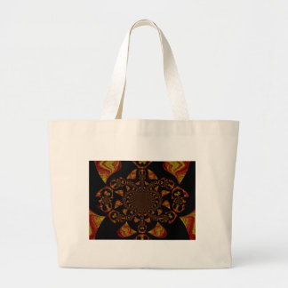 Skull Kaleidoscope Art Print Large Tote Bag