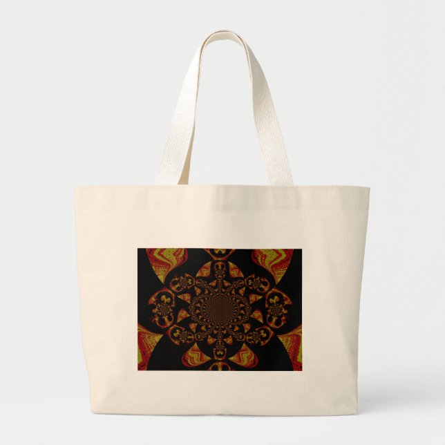 Skull Kaleidoscope Art Print Large Tote Bag (Front)