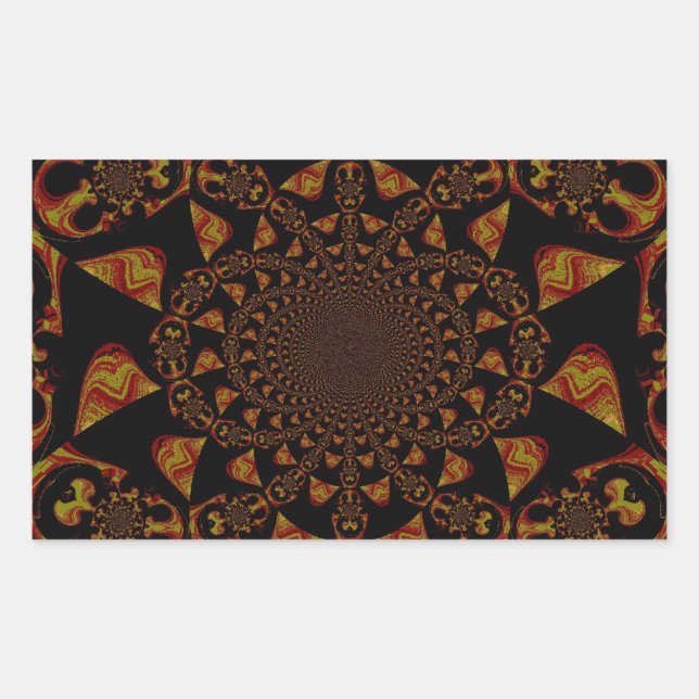 Skull Kaleidoscope Art Print Rectangular Sticker (Front)