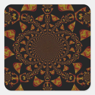 Skull Kaleidoscope Art Print Square Sticker