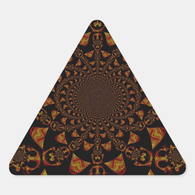 Skull Kaleidoscope Art Print Triangle Sticker (Front)
