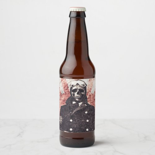 Skull kamikaze beer bottle label