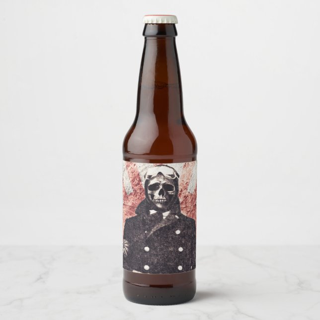 Skull kamikaze beer bottle label (Front)