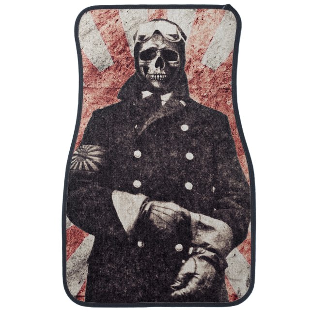 Skull kamikaze car floor mat (Front)