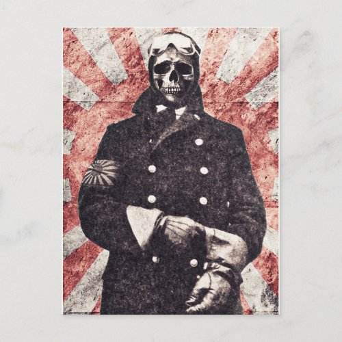 Skull kamikaze postcard