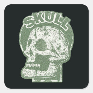 SKULL Keyhole Square Sticker