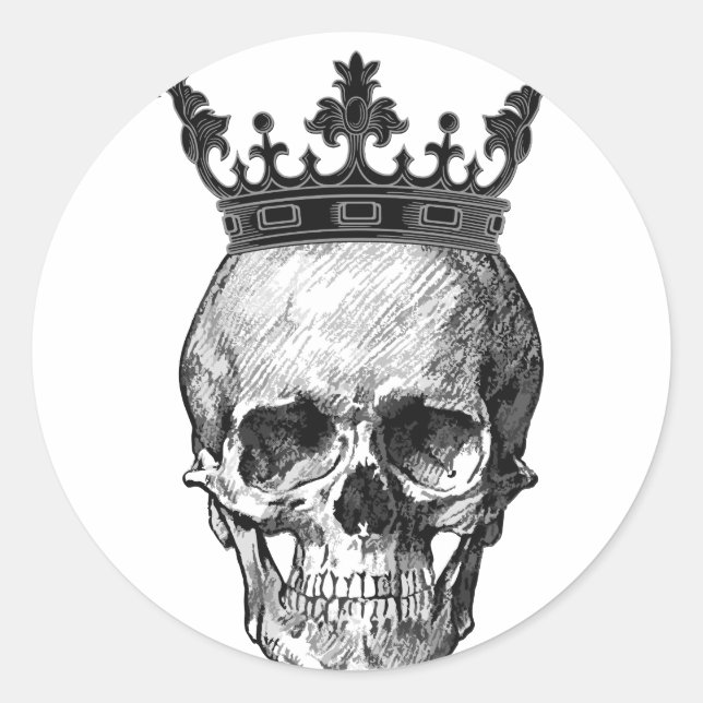 Skull king classic round sticker (Front)