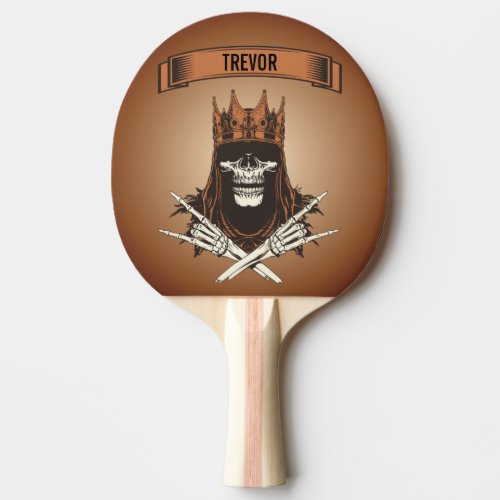  Skull King Monogrammed Ping Pong Paddle