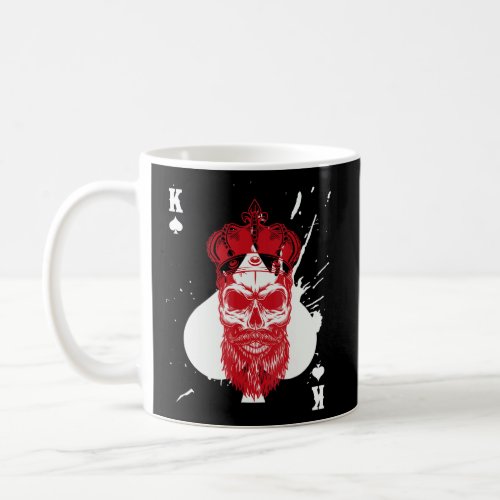Skull King of Spades Bearded Skull Poker Card Game Coffee Mug