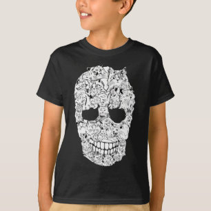 Skull Kitty Skeleton Halloween Costume Scary Cat S T-Shirt