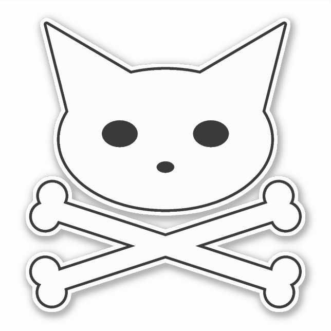 {{{{ Skull Kitty }}} Sticker (Front)