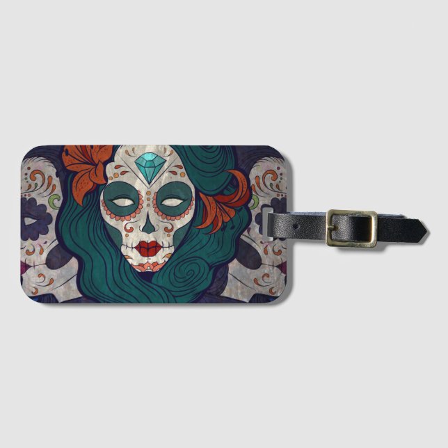 Skull Ladies Luggage Tag (Front Horizontal)