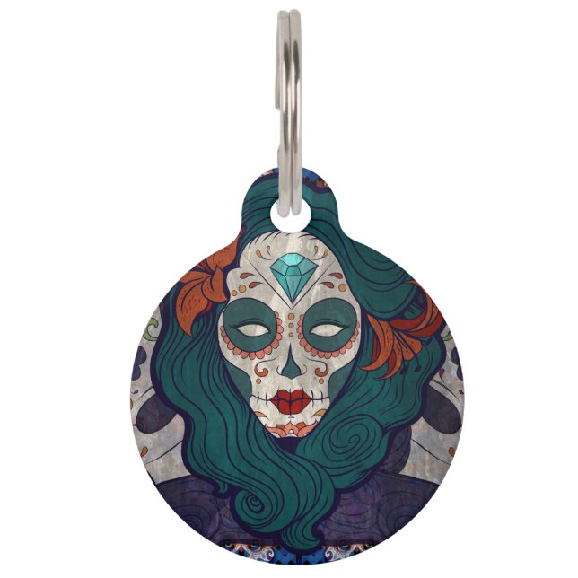 Skull Ladies Pet ID Tag (Front)