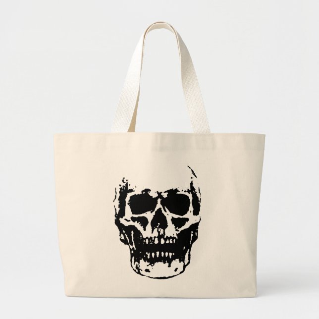 Skull Large Tote Bag (Front)